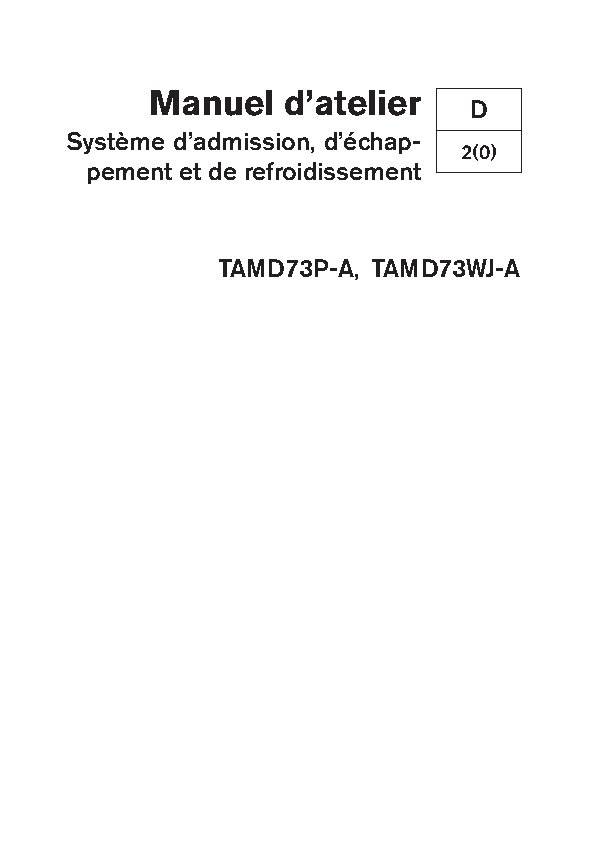 7738681 M.ATELIER D73 Système Adm., Echap., & Refroidissement